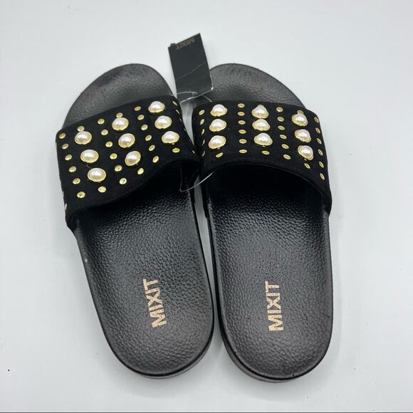 MixIt Womens Embellished Pearl Style Pool Slide Shoes Sz 7 - Picture 4 of 10
